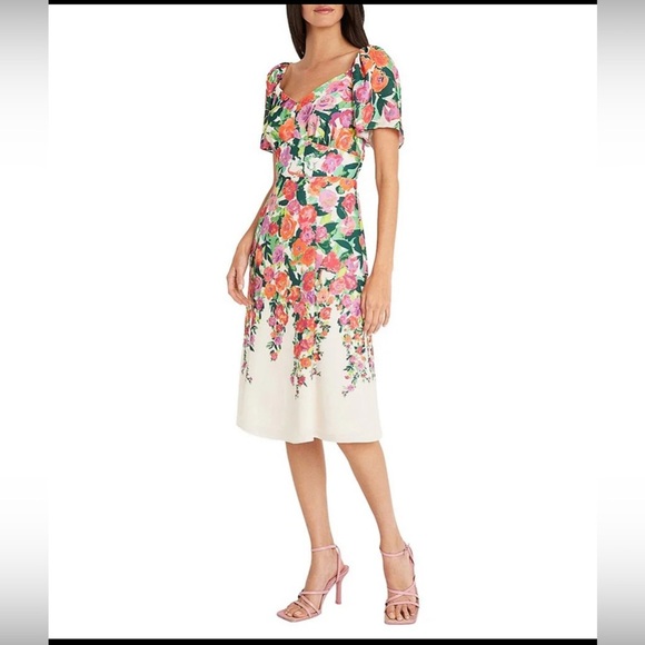 Maggy London Dresses & Skirts - Maggy London Floral Print Midi Dress Size 6 NWT